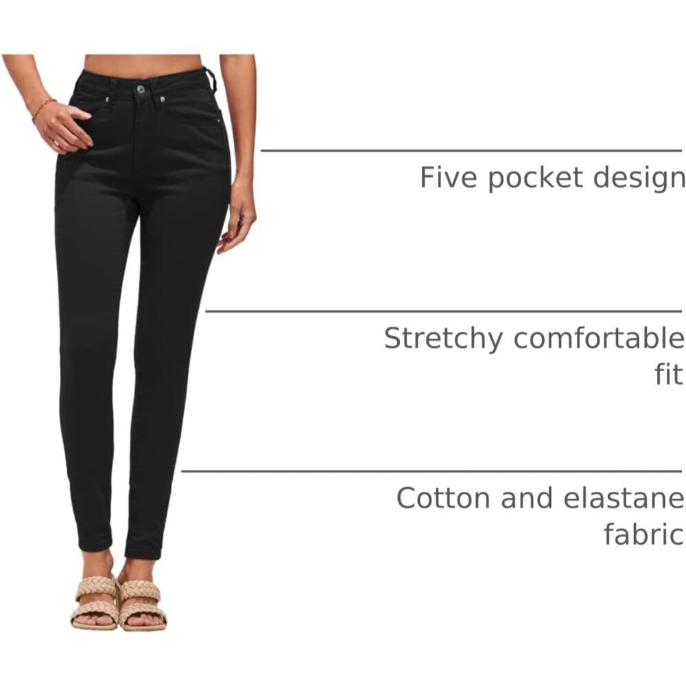 Women Skinny Jeans High Waist Stretch Denim Pants Casual Slim Fit Flattering - Picture 4 of 8